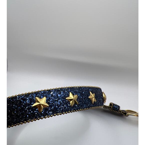 Elite Fresno California Blue Glitter Rhinestone Belt Medium 36\